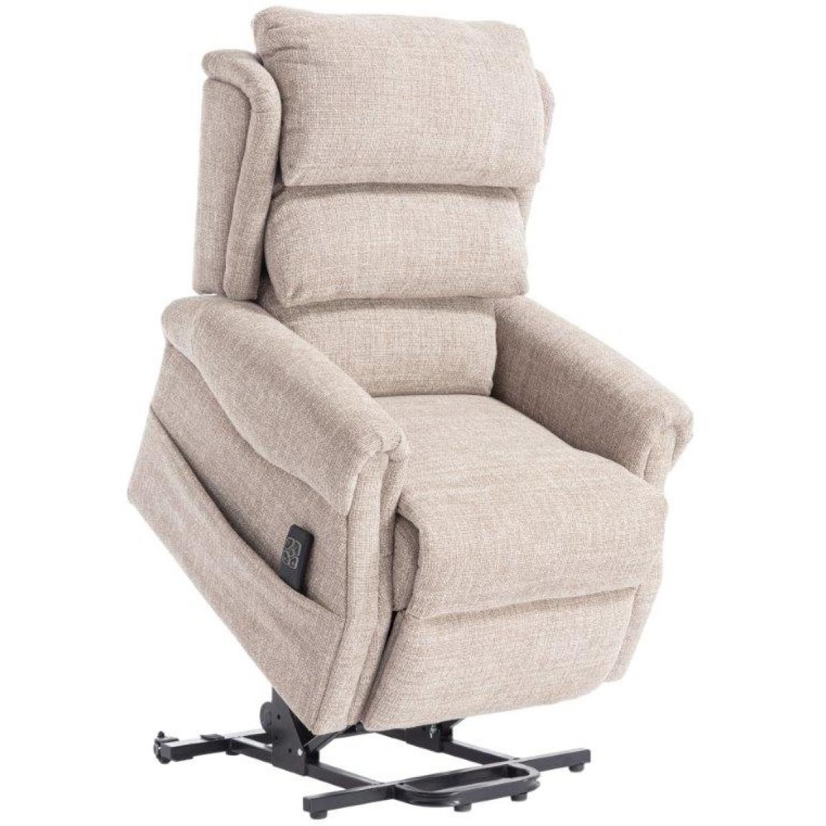 Luxor Dual Motor Riser Recliner Chair in Oat Fabric In Beige – image 15