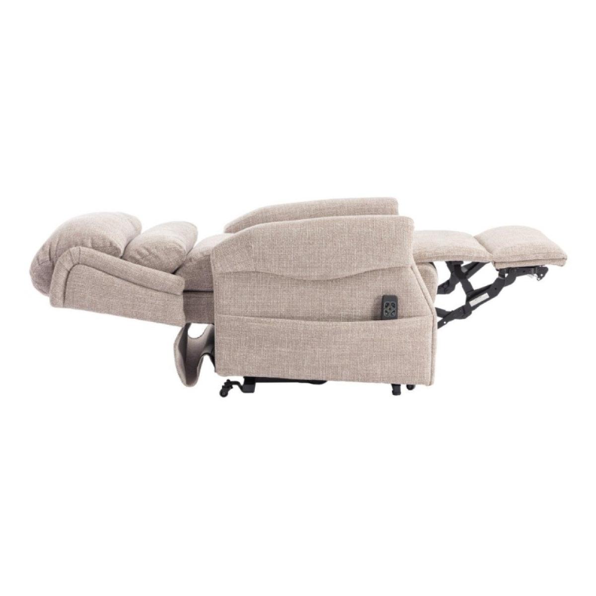 Luxor Dual Motor Riser Recliner Chair in Oat Fabric In Beige – image 17