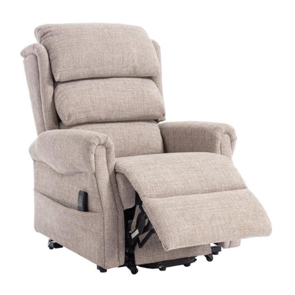 Luxor Dual Motor Riser Recliner Chair in Oat Fabric In Beige – image 3