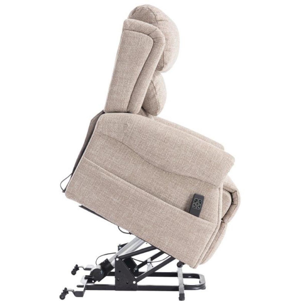 Luxor Dual Motor Riser Recliner Chair in Oat Fabric In Beige – image 5
