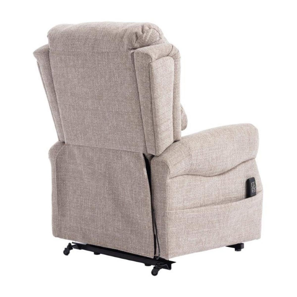 Luxor Dual Motor Riser Recliner Chair in Oat Fabric In Beige – image 8