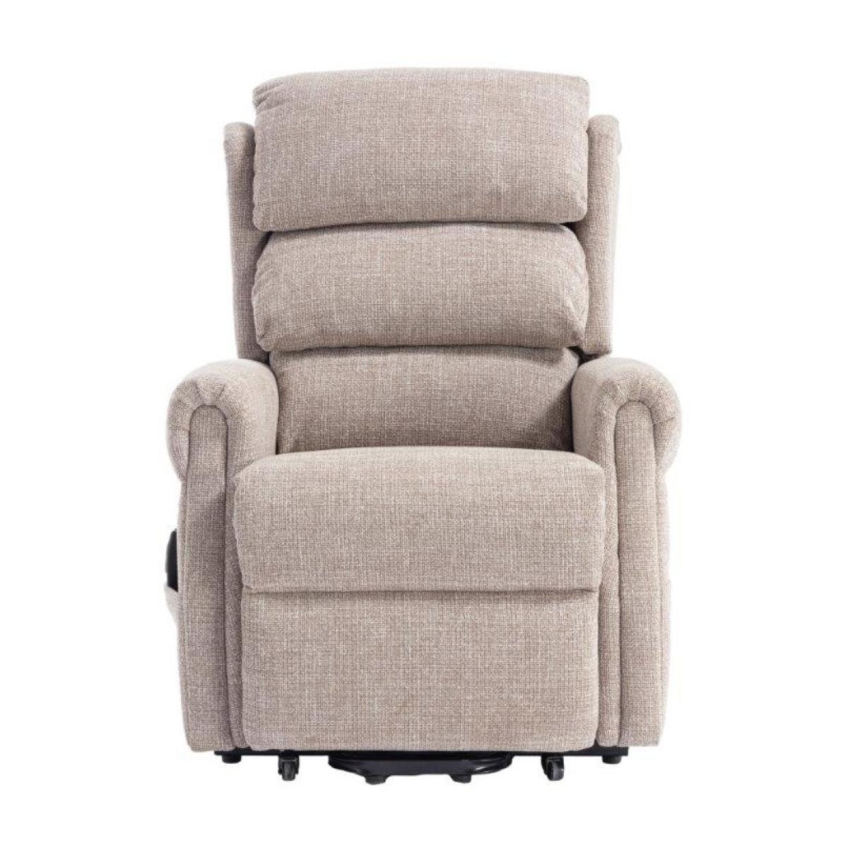 Luxor Dual Motor Riser Recliner Chair in Oat Fabric In Beige – image 9