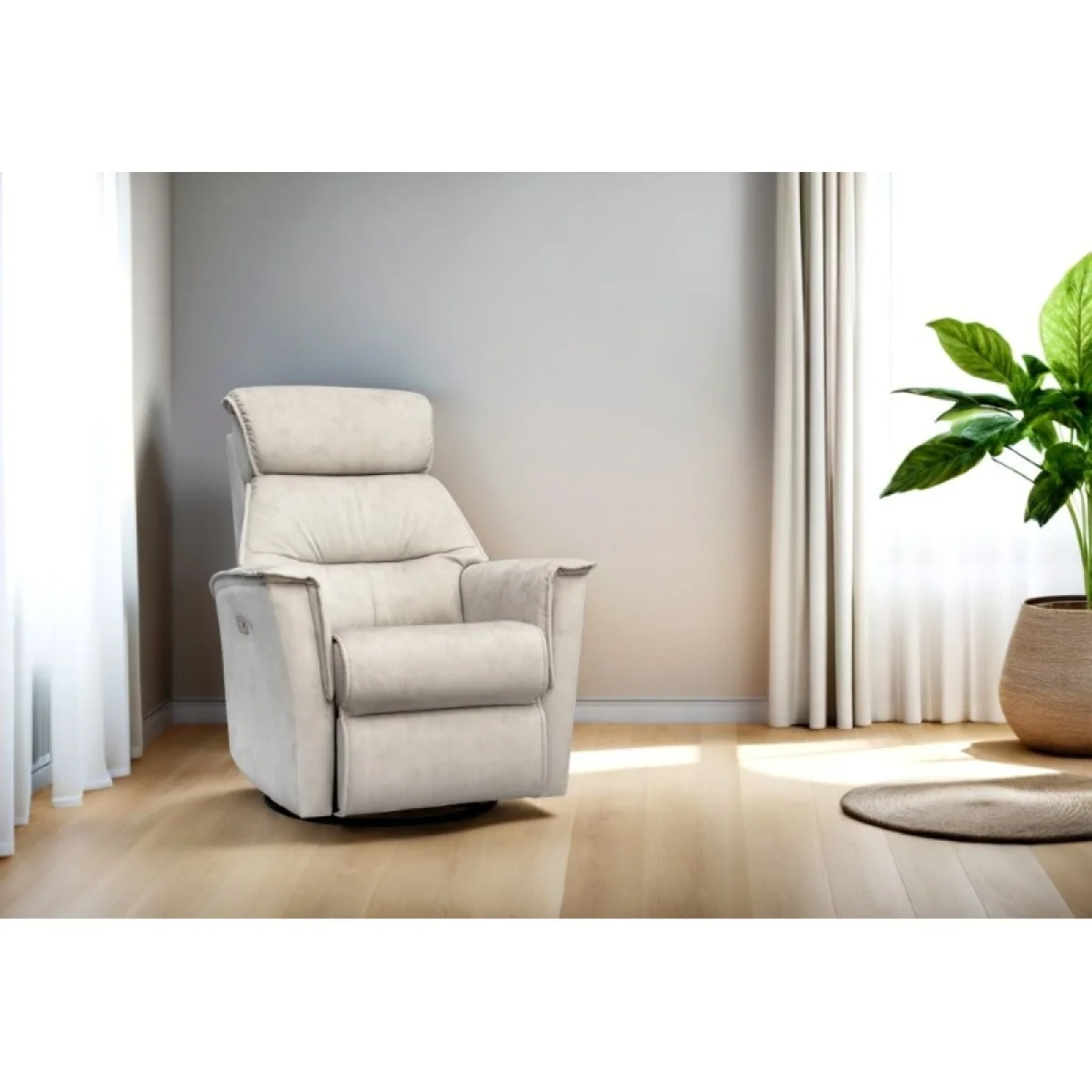 G Plan Solna Swivel Glider Power Recliner Chair in Fabric - Grade W - Power with Headrest and Lumbar - Without Heated Seats – image 1