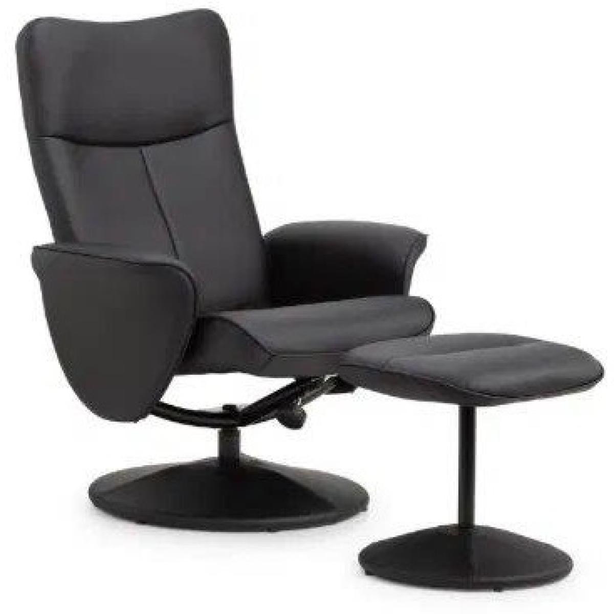 Julian Bowen Lugano Recliner and Stool With Covered Base - Black – image 15