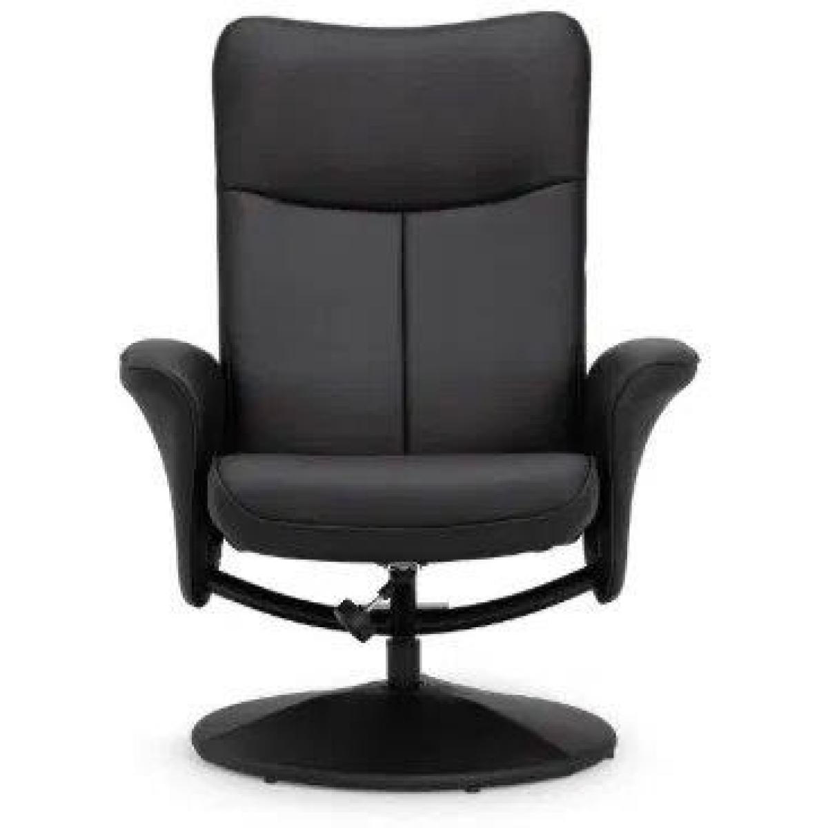 Julian Bowen Lugano Recliner and Stool With Covered Base - Black – image 3