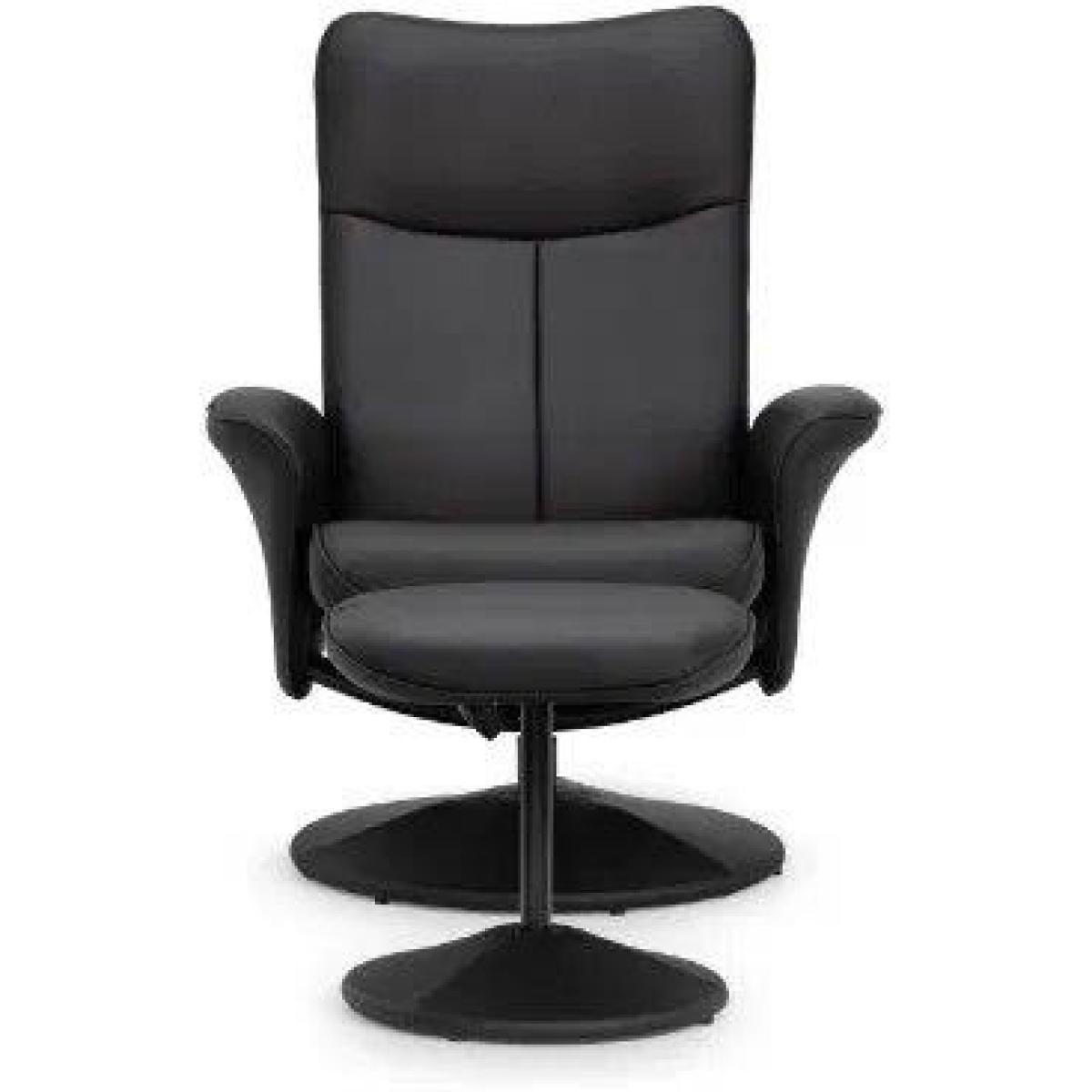 Julian Bowen Lugano Recliner and Stool With Covered Base - Black – image 5