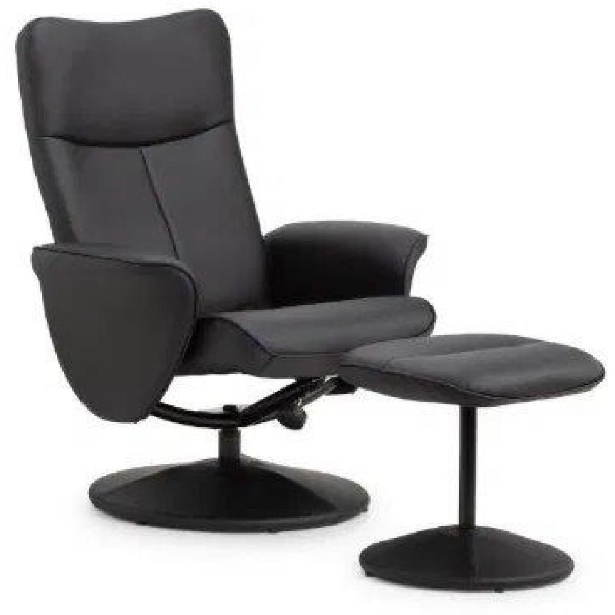 Julian Bowen Lugano Recliner and Stool With Covered Base - Black – image 7