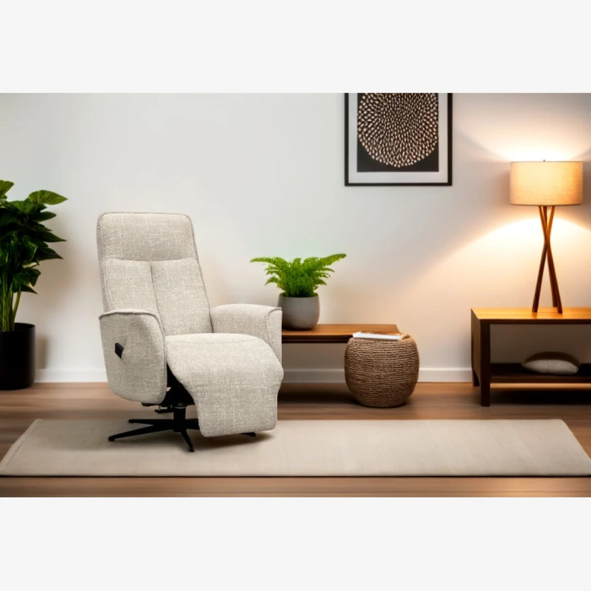 G Plan Odense Elevate Chair with Headrest - Leather Grade N - Polished Base - No – image 1