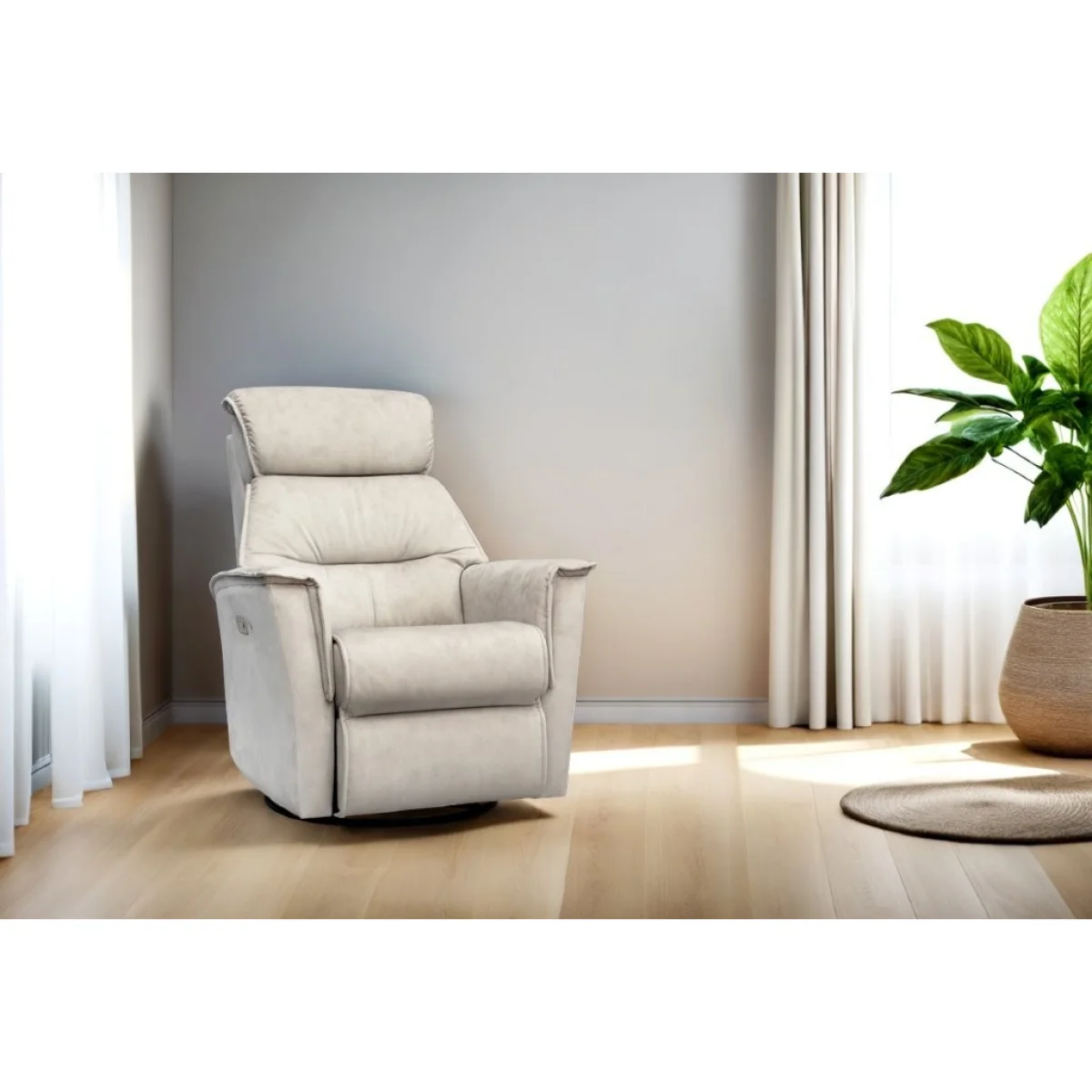 G Plan Solna Swivel Glider Power Recliner Chair - Leather Grade L - Power - Without Heated Seats – image 2