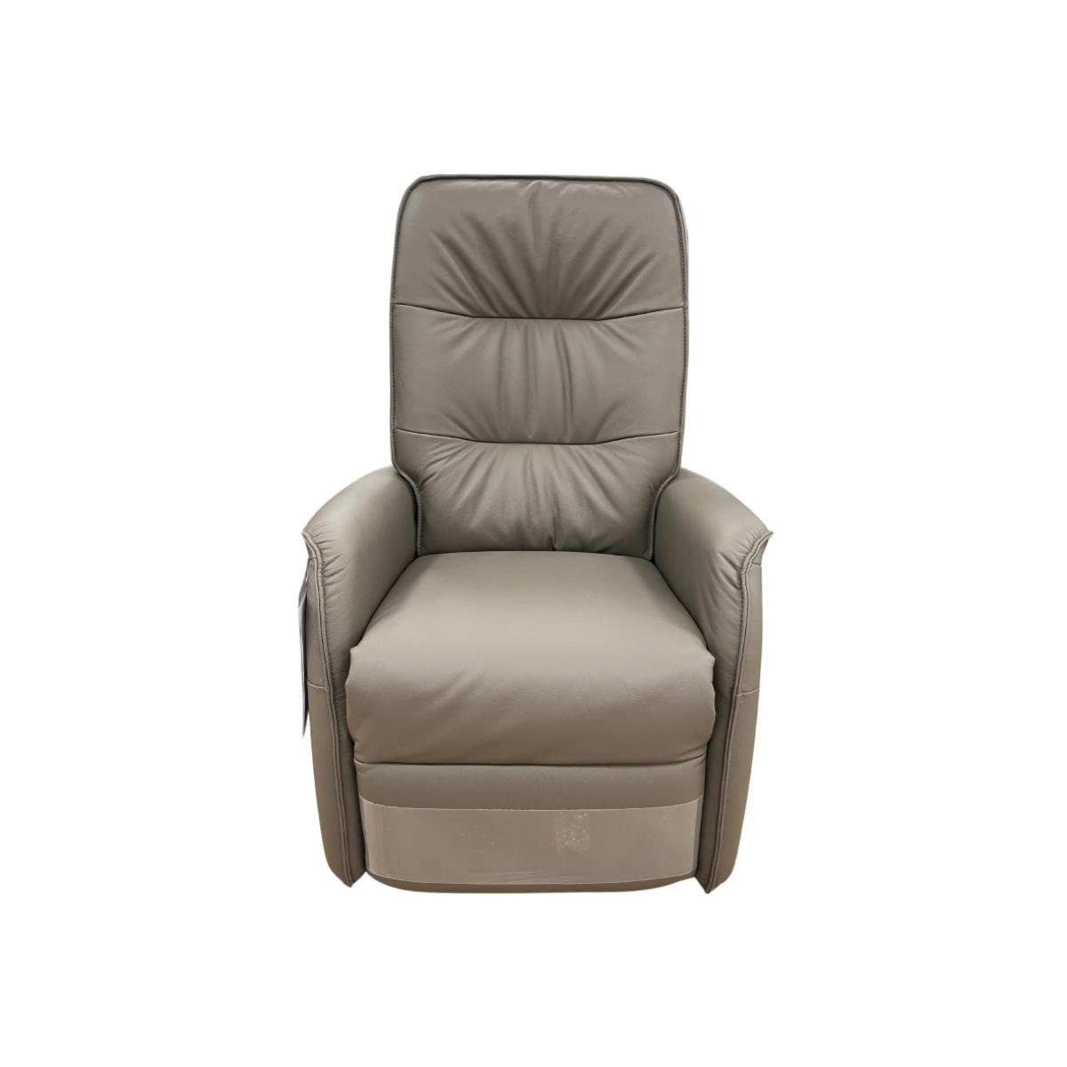 Himolla Solo Leather Lift and Rise Armchair 2 Motors - L18 Longlife Canyon Leather In Grey – image 1