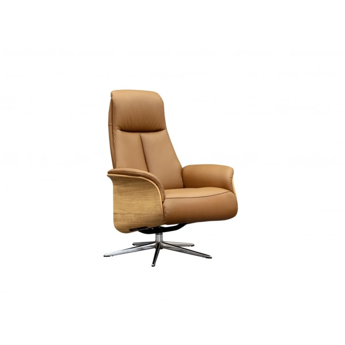 G Plan Skara Manual Recliner Chair and Stool Set - Fabric Grade W - Dark Wood - Polished Base – image 4