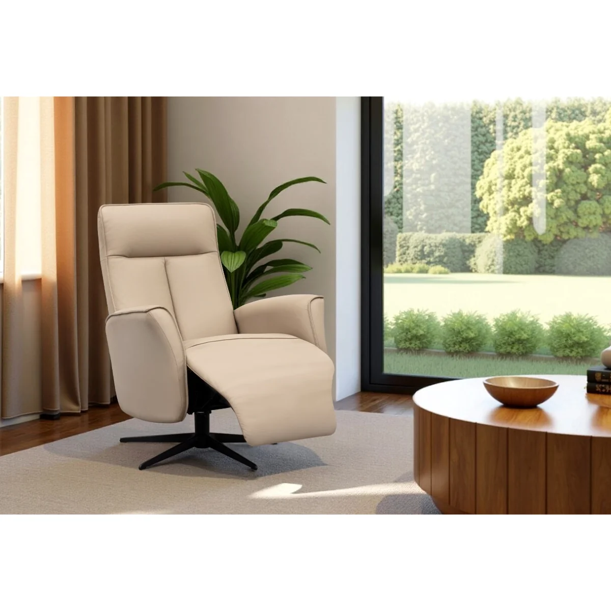 G Plan Visby Manual Recliner Chair - Fabric Grade W - Polished Base – image 5