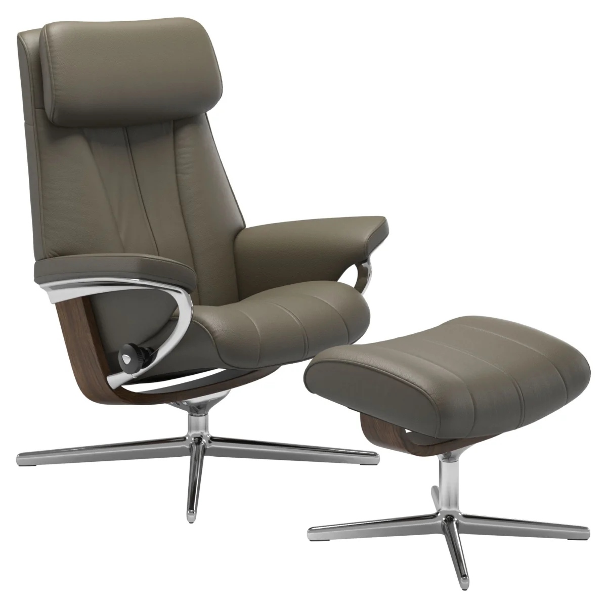 Stressless Paul Chair With Cross Base - Medium - Noblesse Leather - With Footstool – image 2