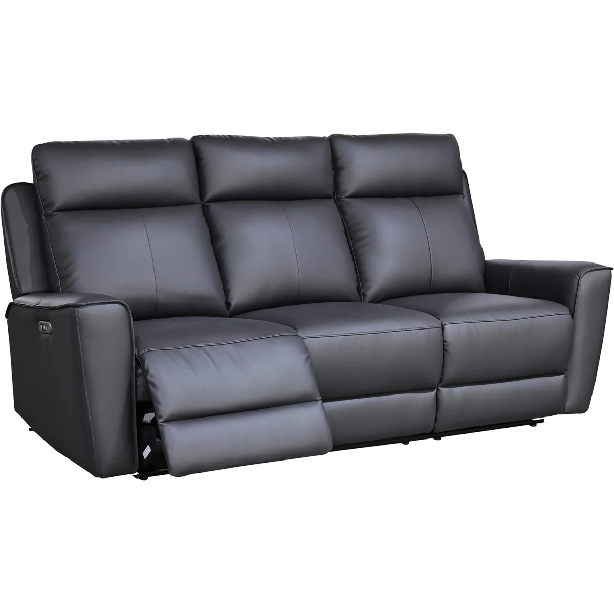 Rivington Real Leather Power Recliner 3 + 1 + 1 Sofa Set with USB Charging - Slate – image 22