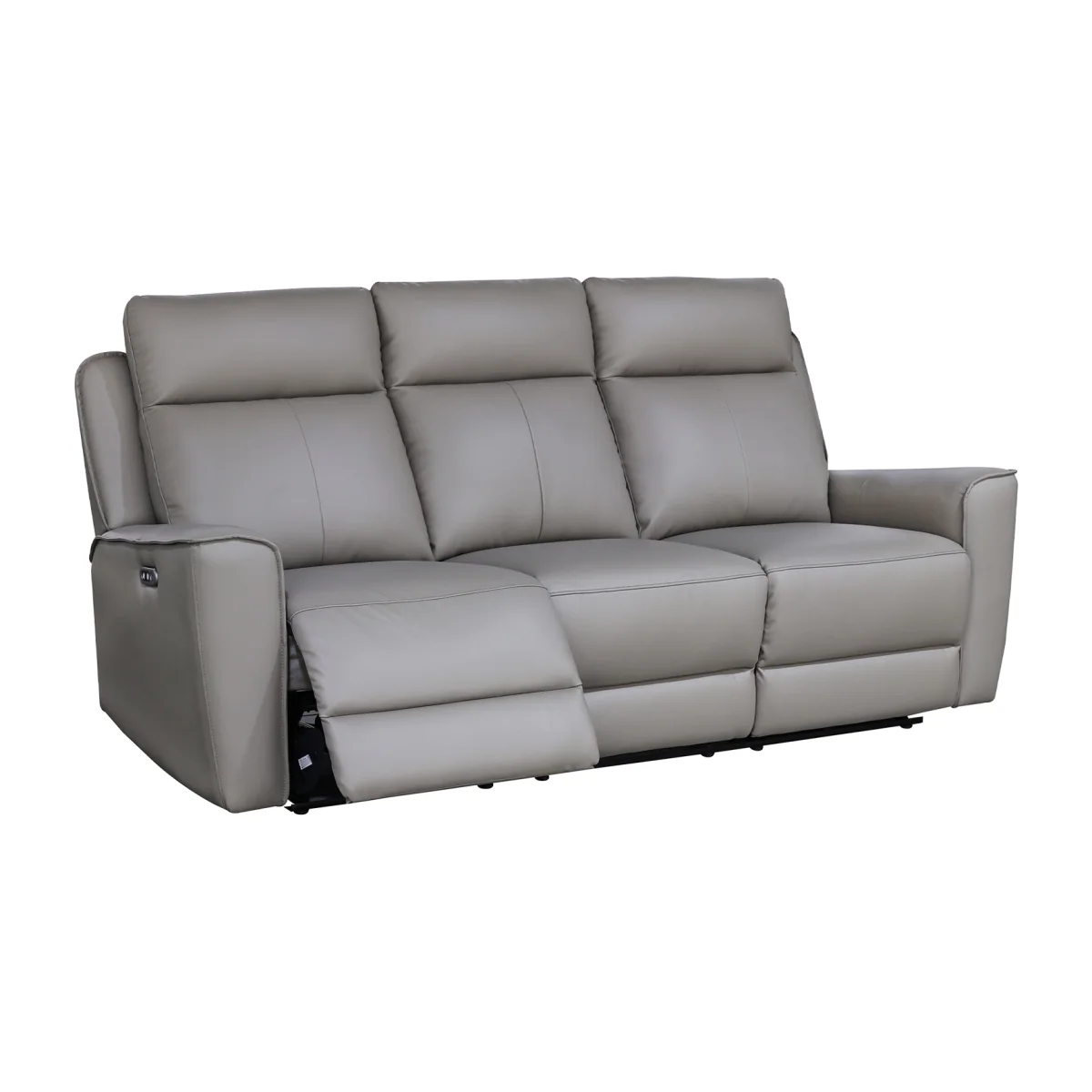 Rivington Real Leather Power Recliner 3 + 1 + 1 Sofa Set with USB Charging - Slate – image 1