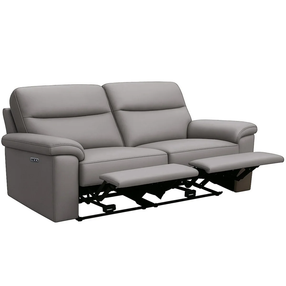 Marlowe Real Leather Power Recliner 3 + 2 Sofa Set with USB Charging - Slate – image 6