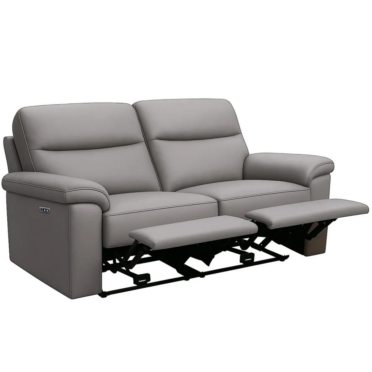 Marlowe Real Leather Power Recliner 3 + 2 Sofa Set with USB Charging - Slate – image 7