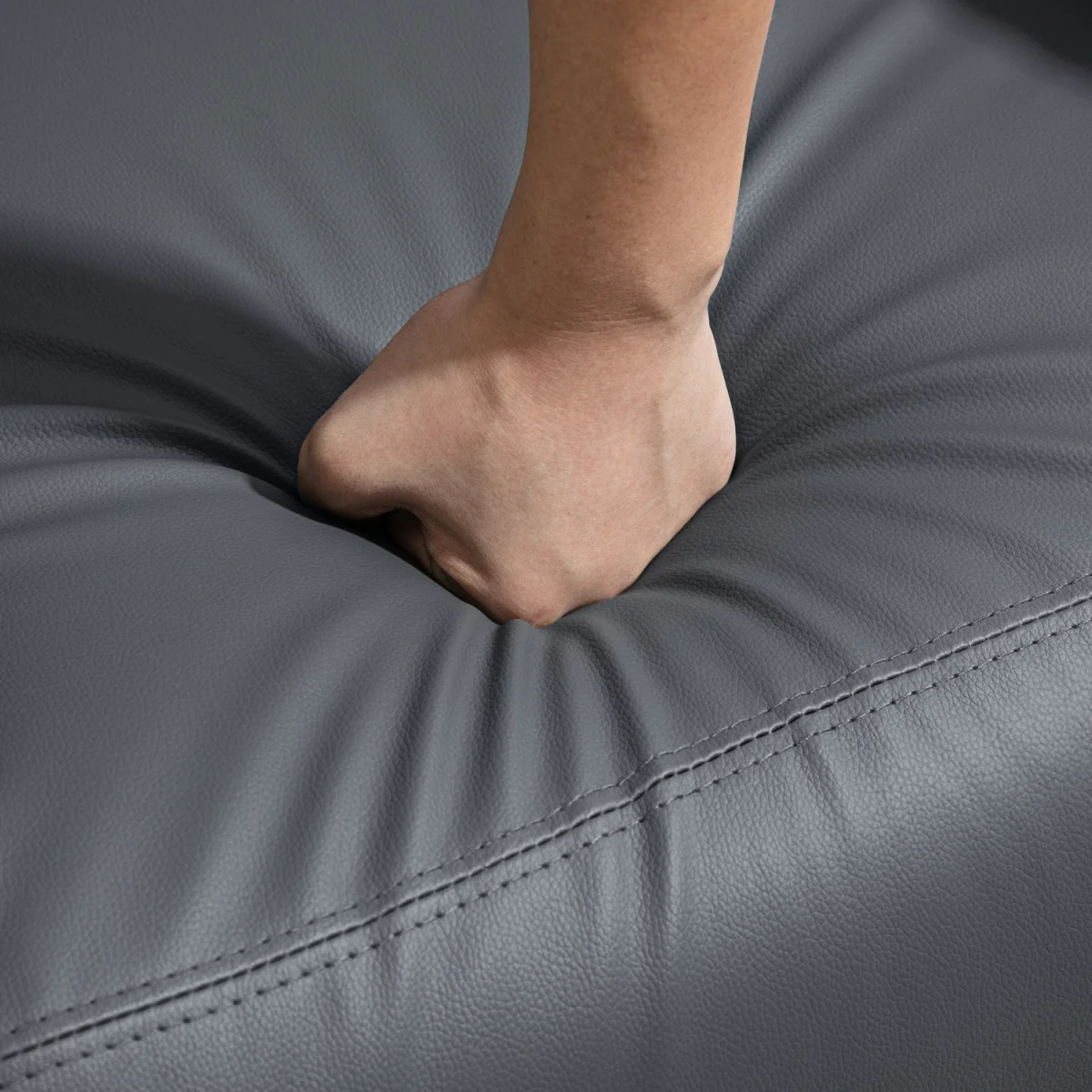 HOMCOM Recliner Sofa Chair PU Leather Massage Armcair - Grey – image 2