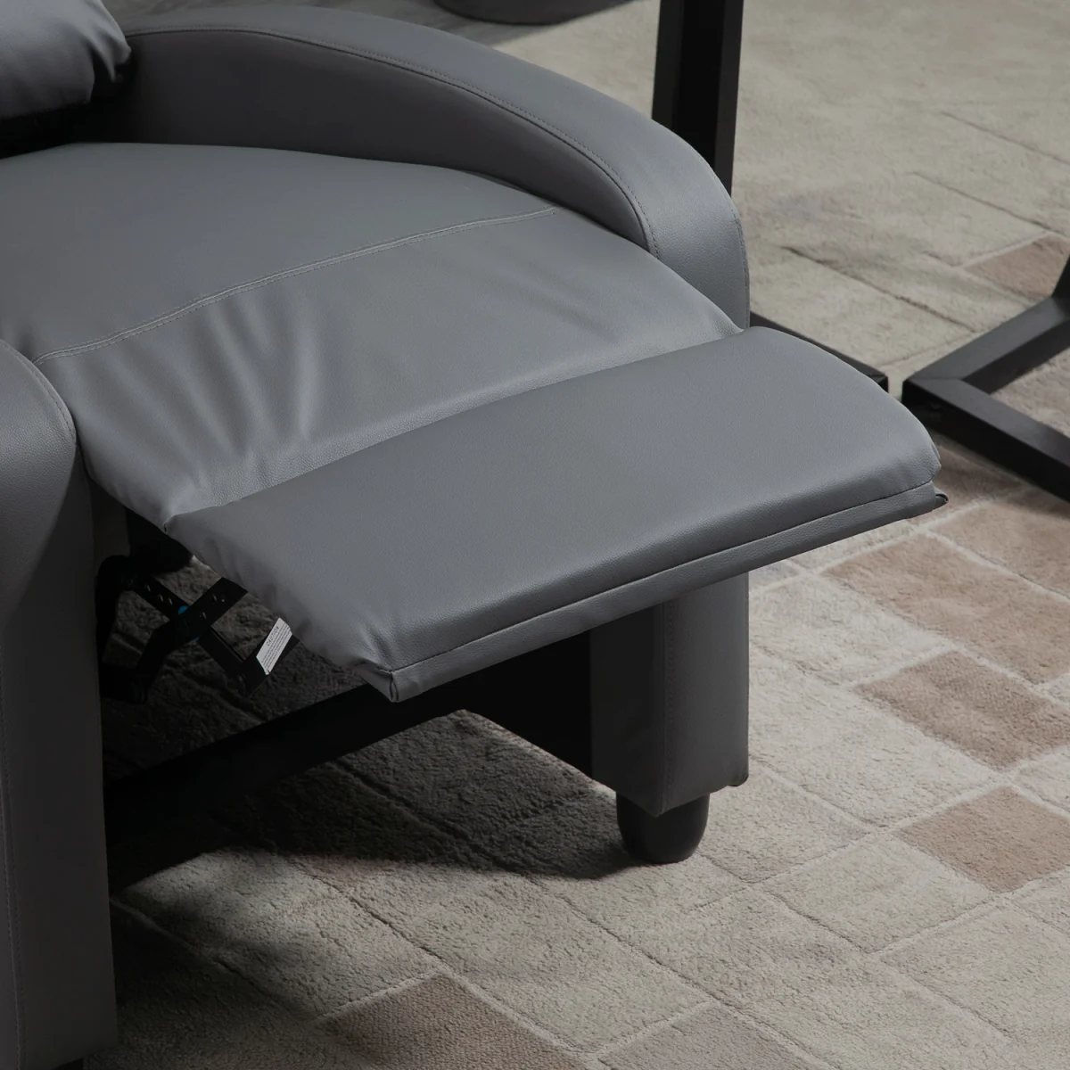 HOMCOM Recliner Sofa Chair PU Leather Massage Armcair - Grey – image 3