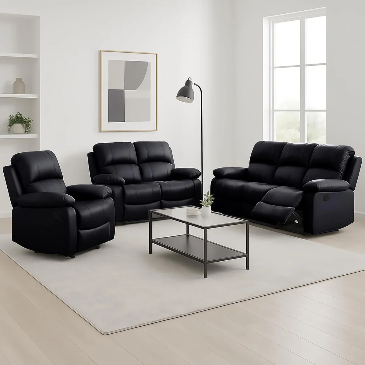 Manual Recliner Sofa - Black / 6 – image 4
