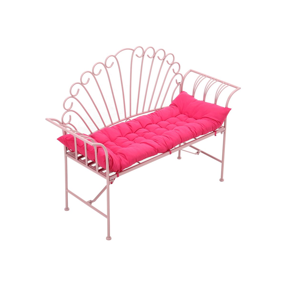 Bench Recliner Lounge Seat Cushion - Pink / 125cm