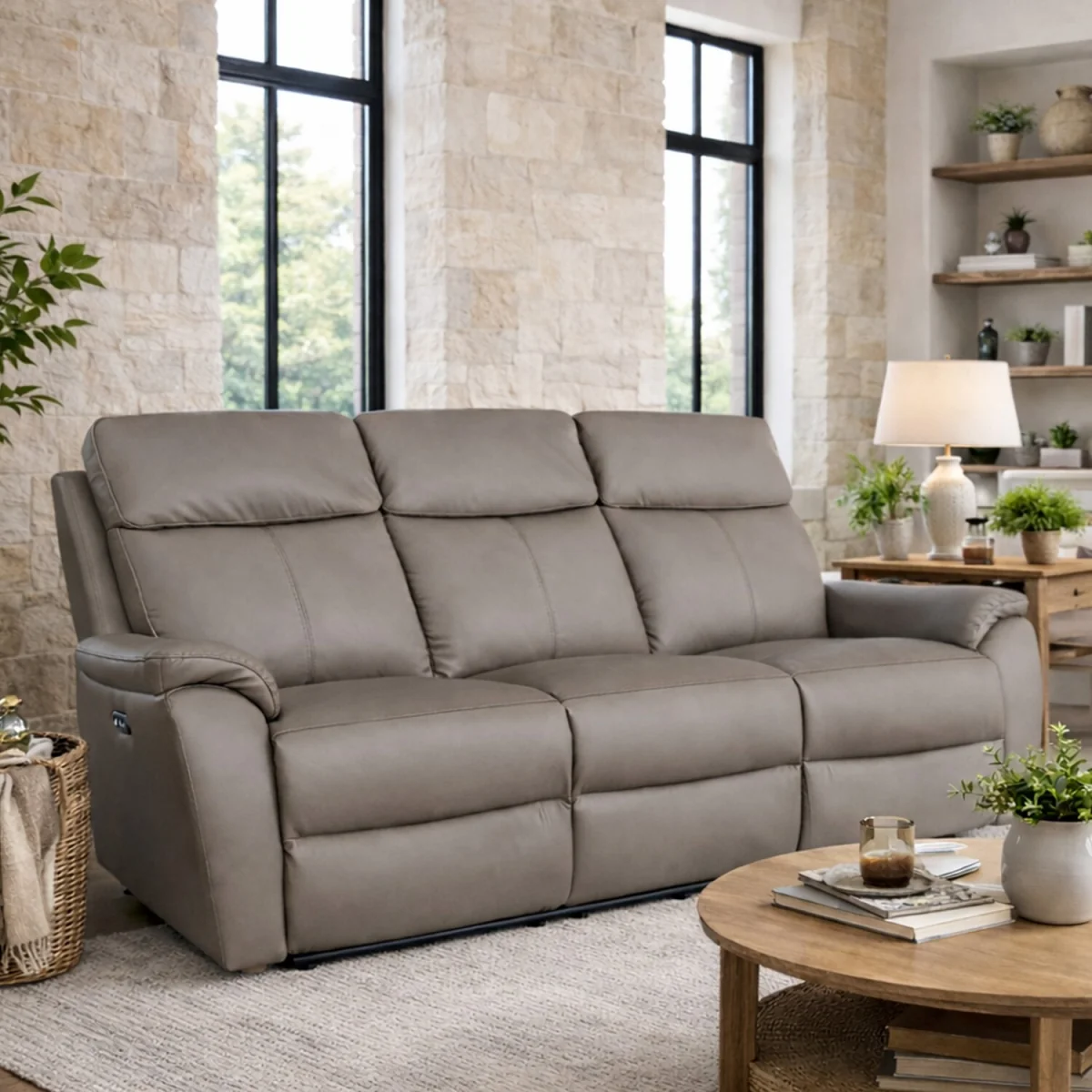Kingsmere 3 Seater Power Recliner Sofa - Elephant – image 1