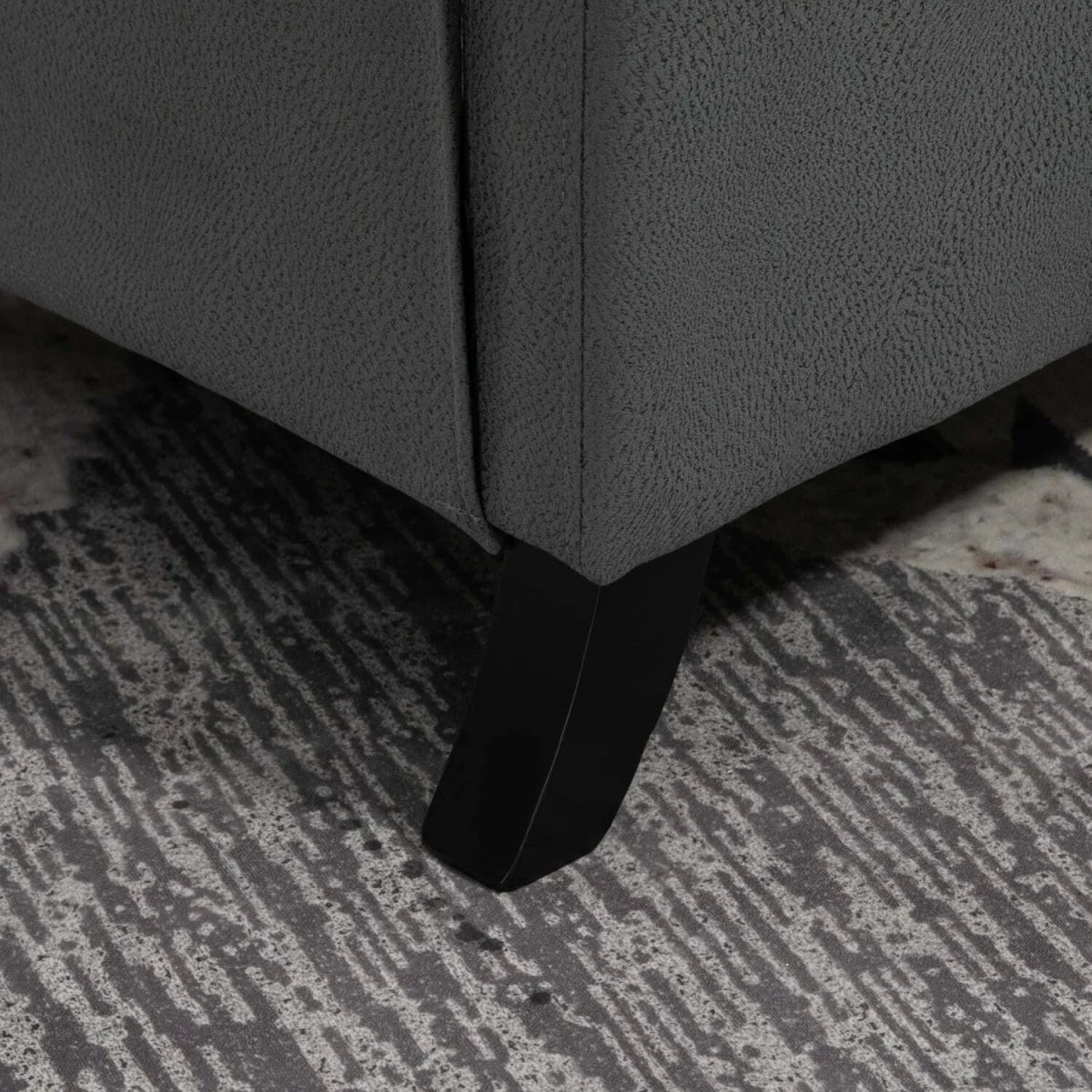 Lino Microfibre Deep Grey Button-Tufted Recliner Armchair with Leg Rest – image 8
