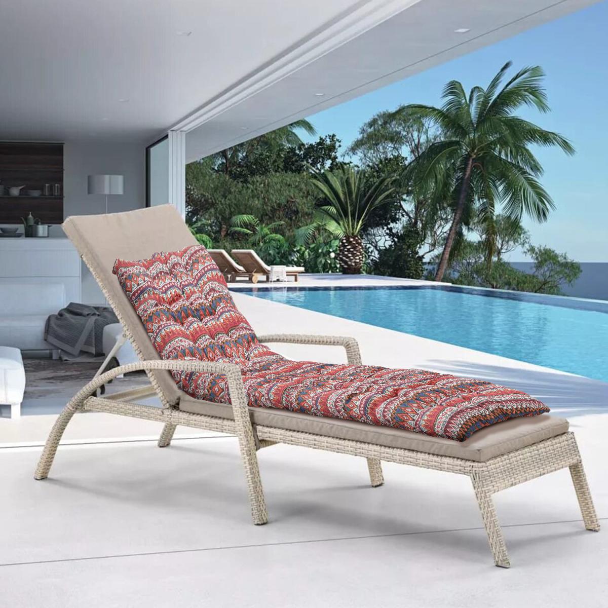 Linen Recliner Lounge Seat Cushion with Decorative Pattern - Multicolor / 1.86kg