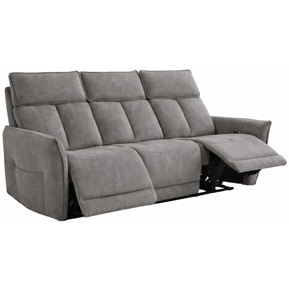Grayson Fabric Upholstered Power Recliner 3 + 2 + 1 Sofa Set with USB Charging - Flint – image 3