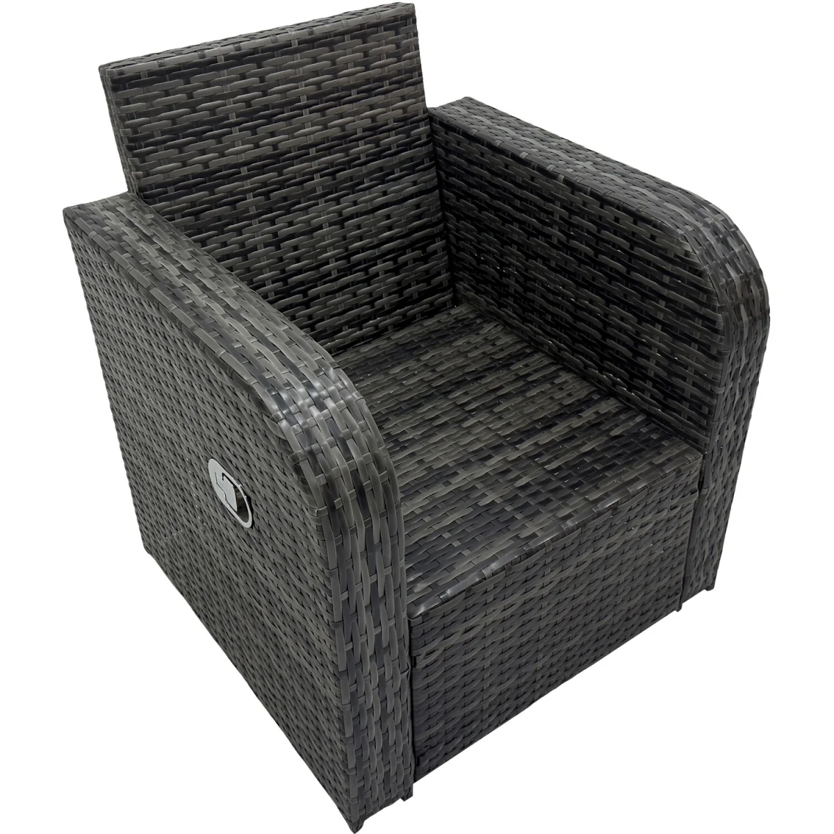 Fimous 8 Seat Outdoor PE Rattan Patio Set with Table and Recliners Dark Grey - Dark Grey Mixed rattan with dark grey fabric – image 4