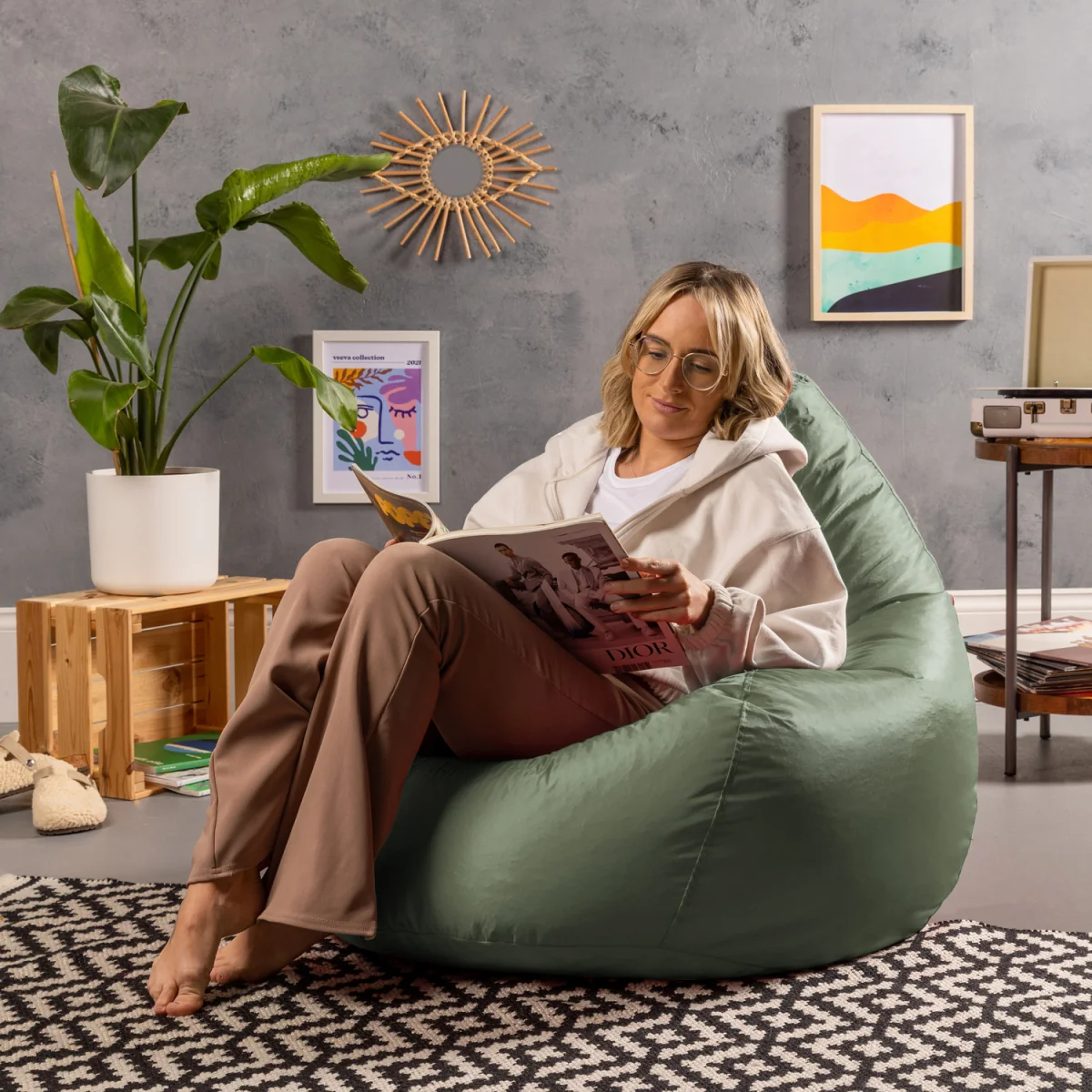 Gaming Recliner Indoor and Outdoor Bean Bag - Green – image 11