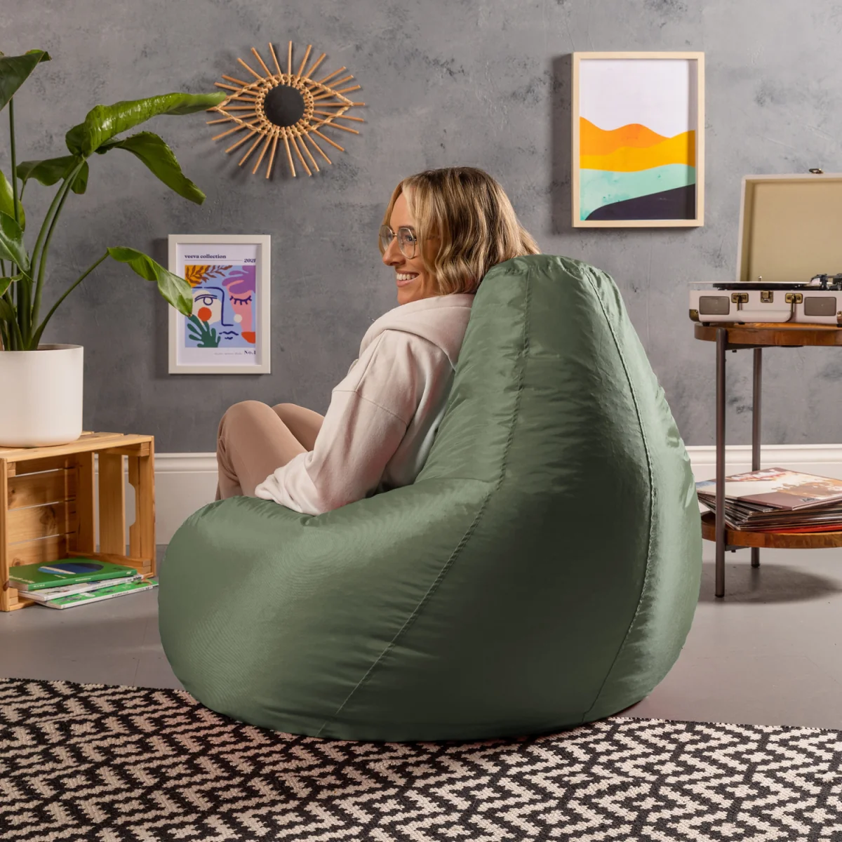 Gaming Recliner Indoor and Outdoor Bean Bag - Green – image 10