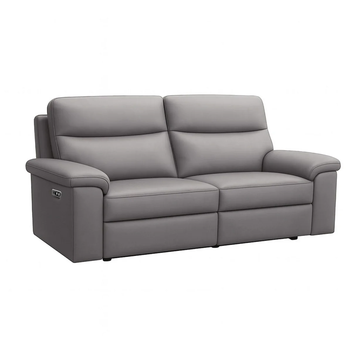 Marlowe Real Leather Power Recliner Three Seater Sofa with USB Charging - Slate – image 8