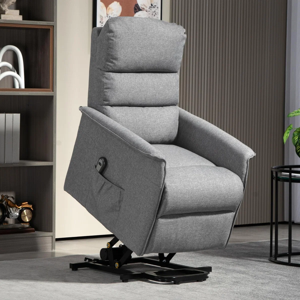 HOMCOM Electric Power Lift Recliner with Spring Pack Seat - Grey