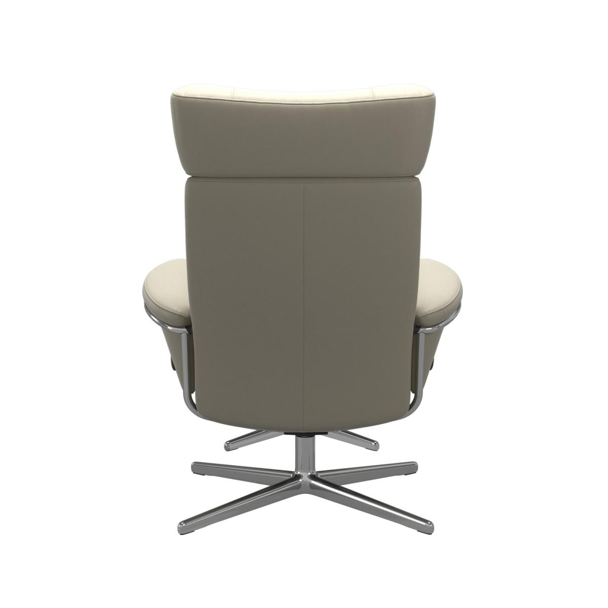 Stressless Berlin Recliner with Headrest and Footstool with Cross Base - Stressless Berlin Recliner wHeadrest Footstool Urban Cross Base Medium in Fabric – image 4