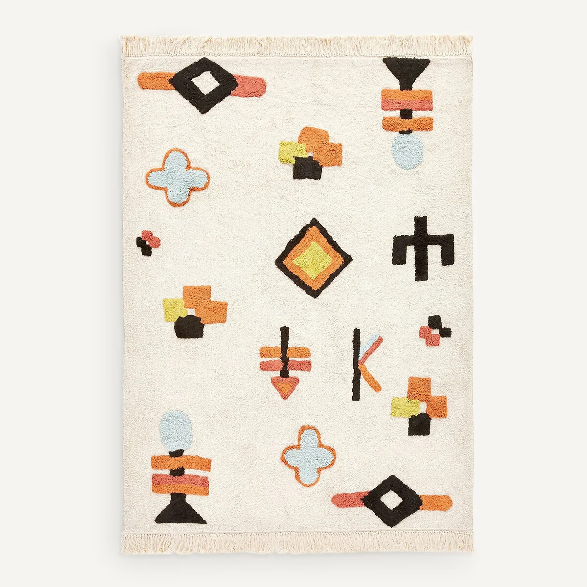 Ivica Graphic Fringed Organic Cotton Child's Rug – image 5