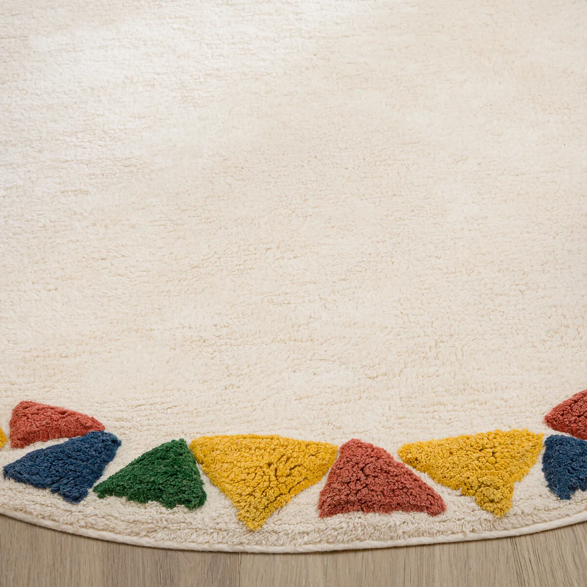 Trikony Geometric Round 100% Organic Cotton Child's Rug – image 2
