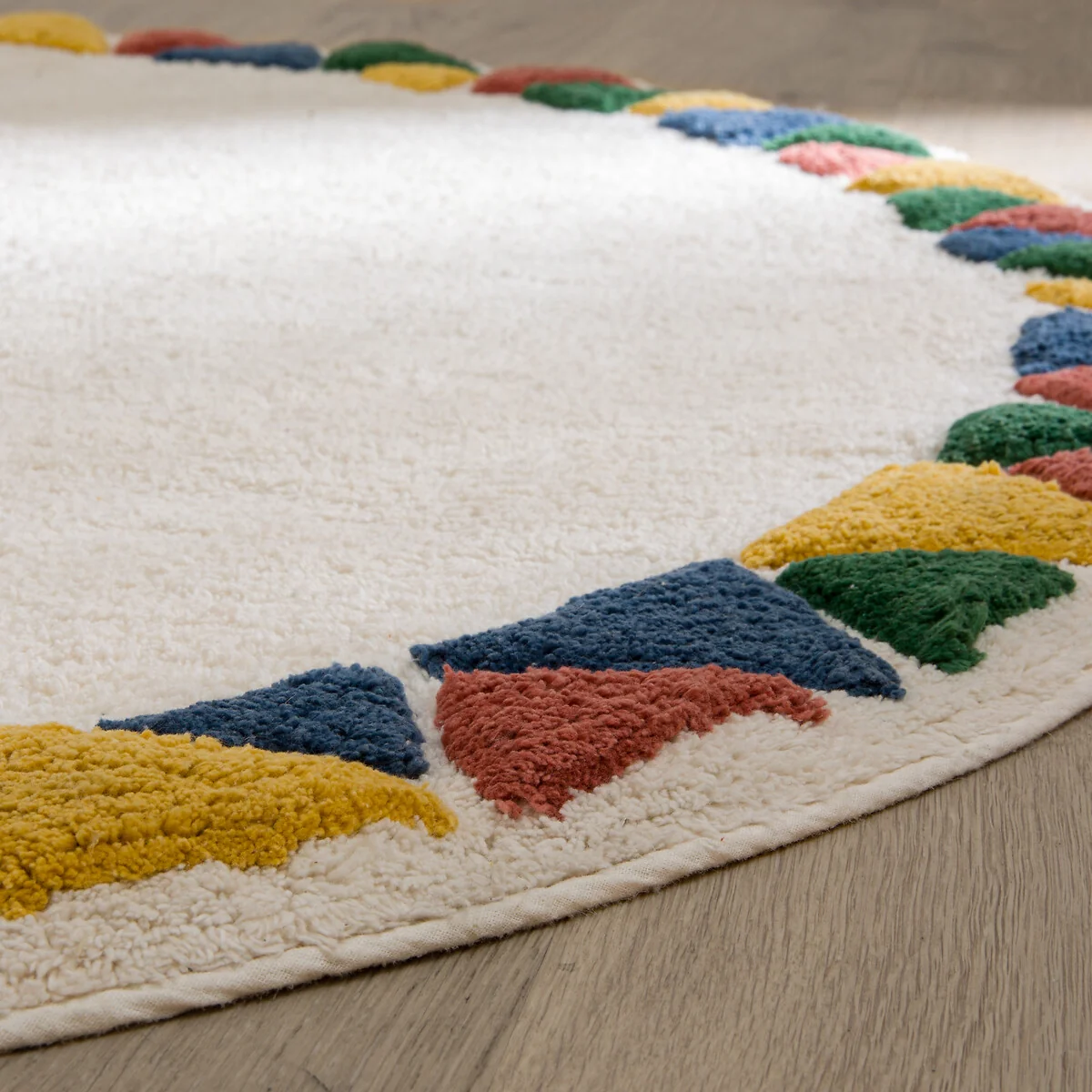 Trikony Geometric Round 100% Organic Cotton Child's Rug – image 3