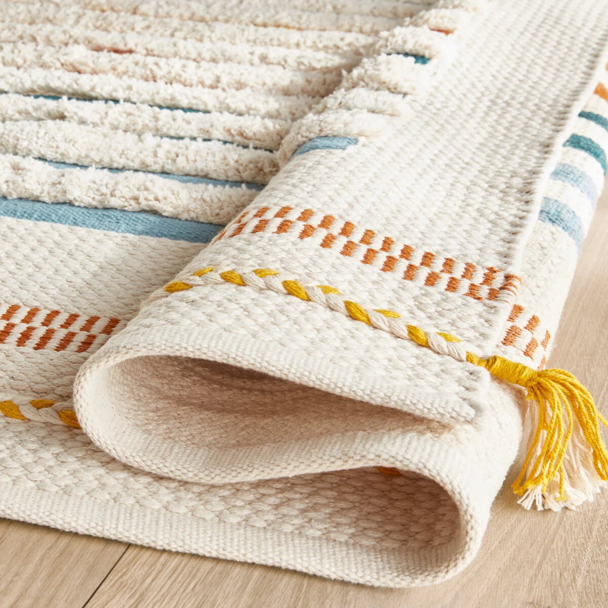 Tomulo Striped Hand Woven 100% Organic Cotton Child's Rug – image 4