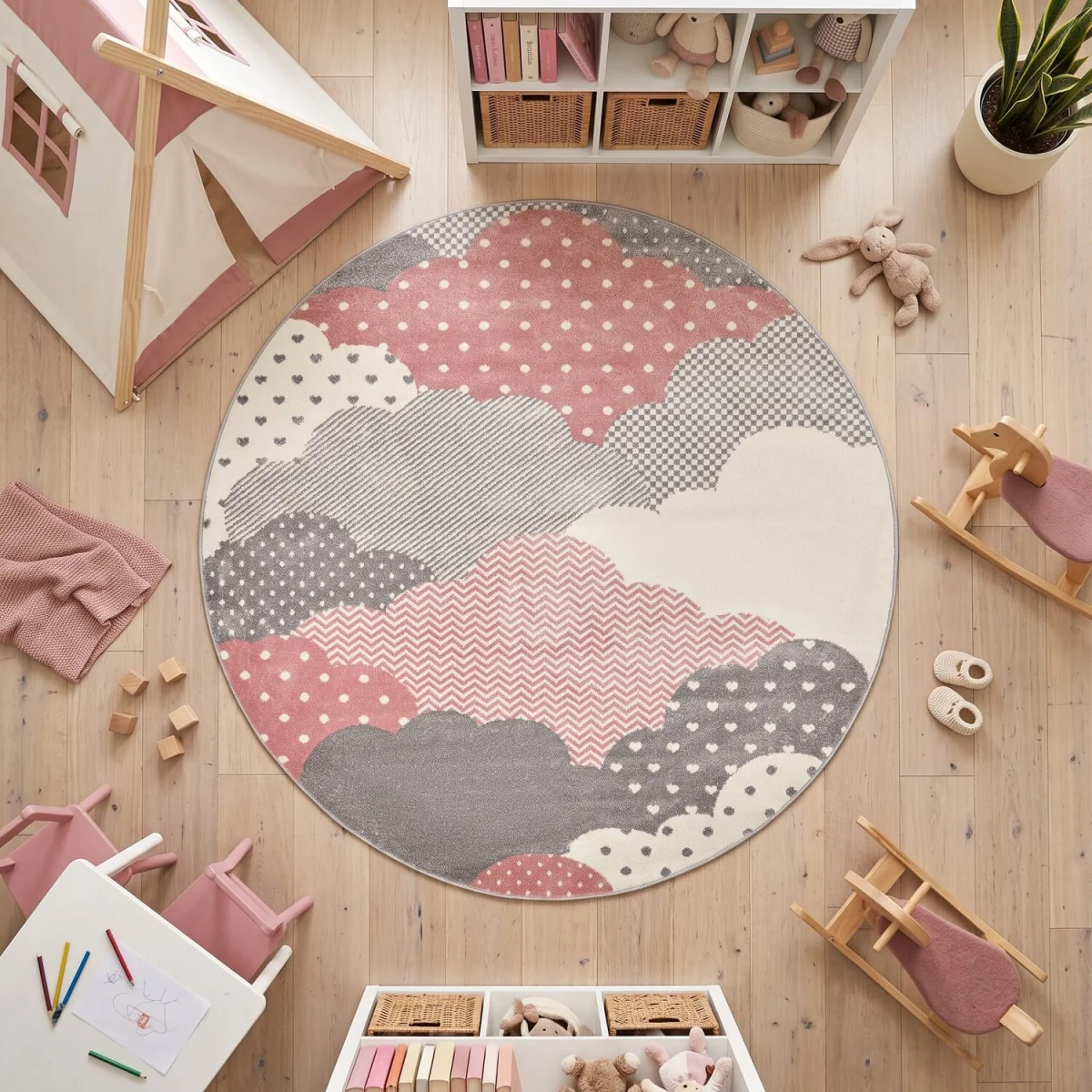 Nursery Clouds Rug - Pink / 160cm – image 11