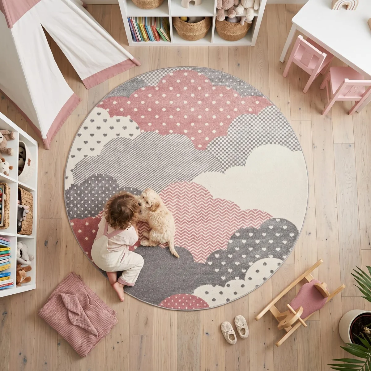 Nursery Clouds Rug - Pink / 160cm – image 4