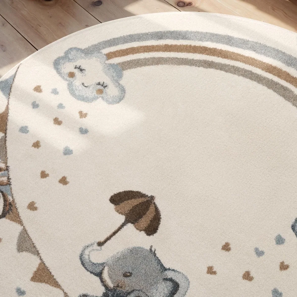 Villeroy & Boch Boho Kids Walk Like Elephant Rainbow Round Rug Ø 160 cm Cream - Cream – image 7