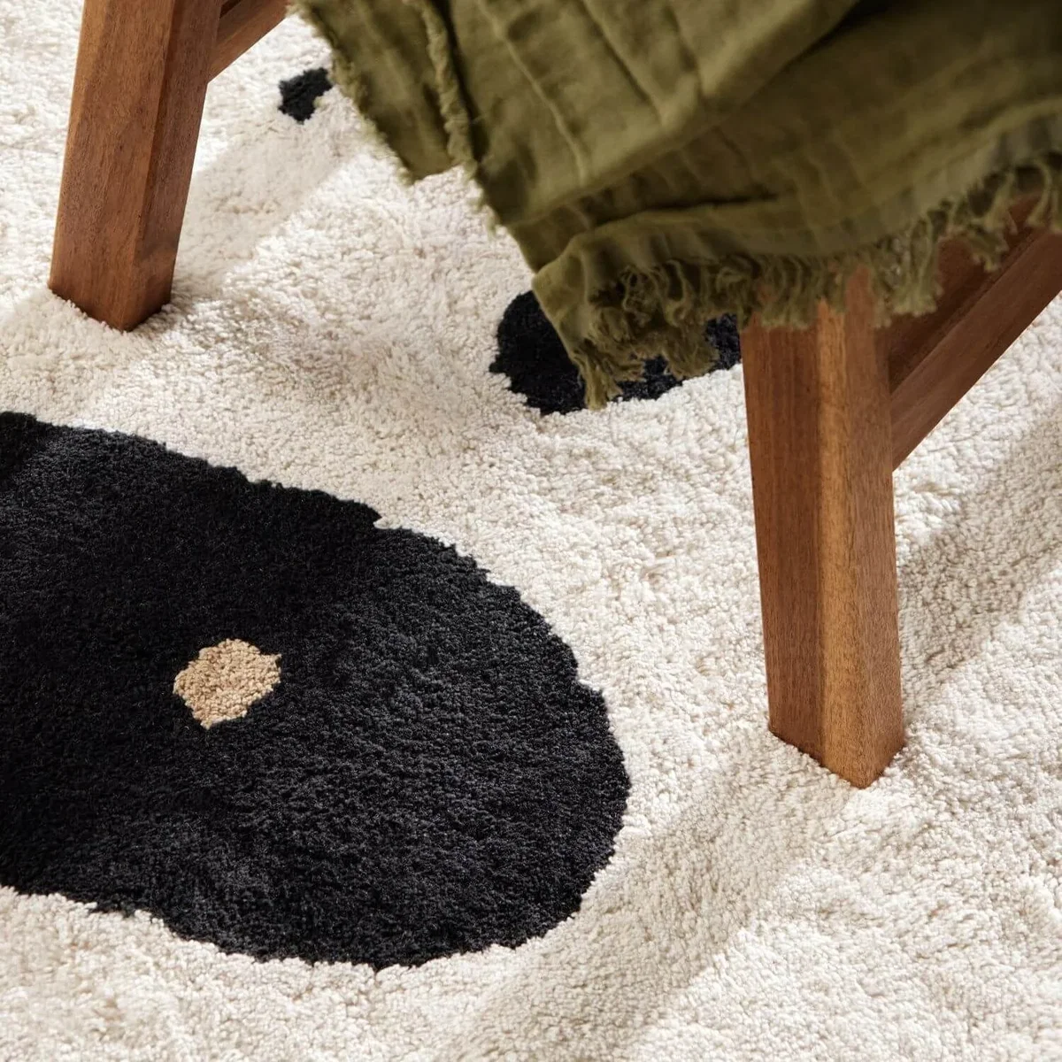 Snuggle Kids Patsy Cotton Animal Rug Cream & Black - Cream & Black – image 6