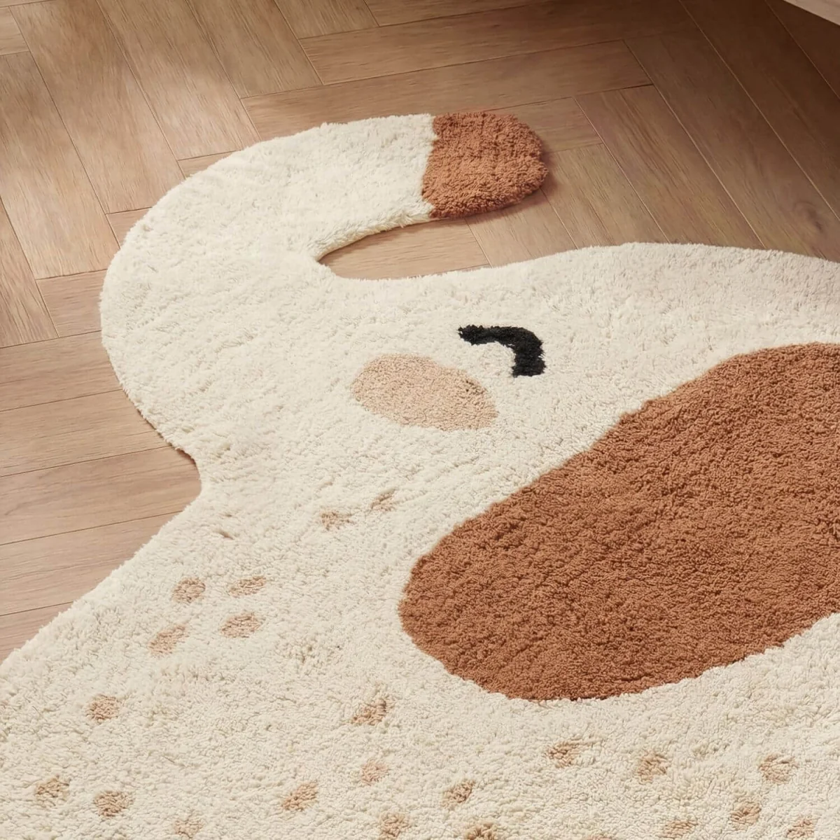 Snuggle Kids Emmi Cotton Animal Rug Cream & Brown - Cream & Brown – image 7