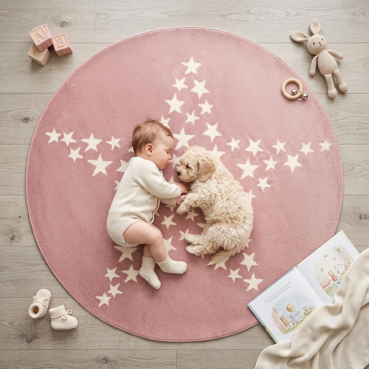 Nursery Star Rug - Pink / 120cm – image 3