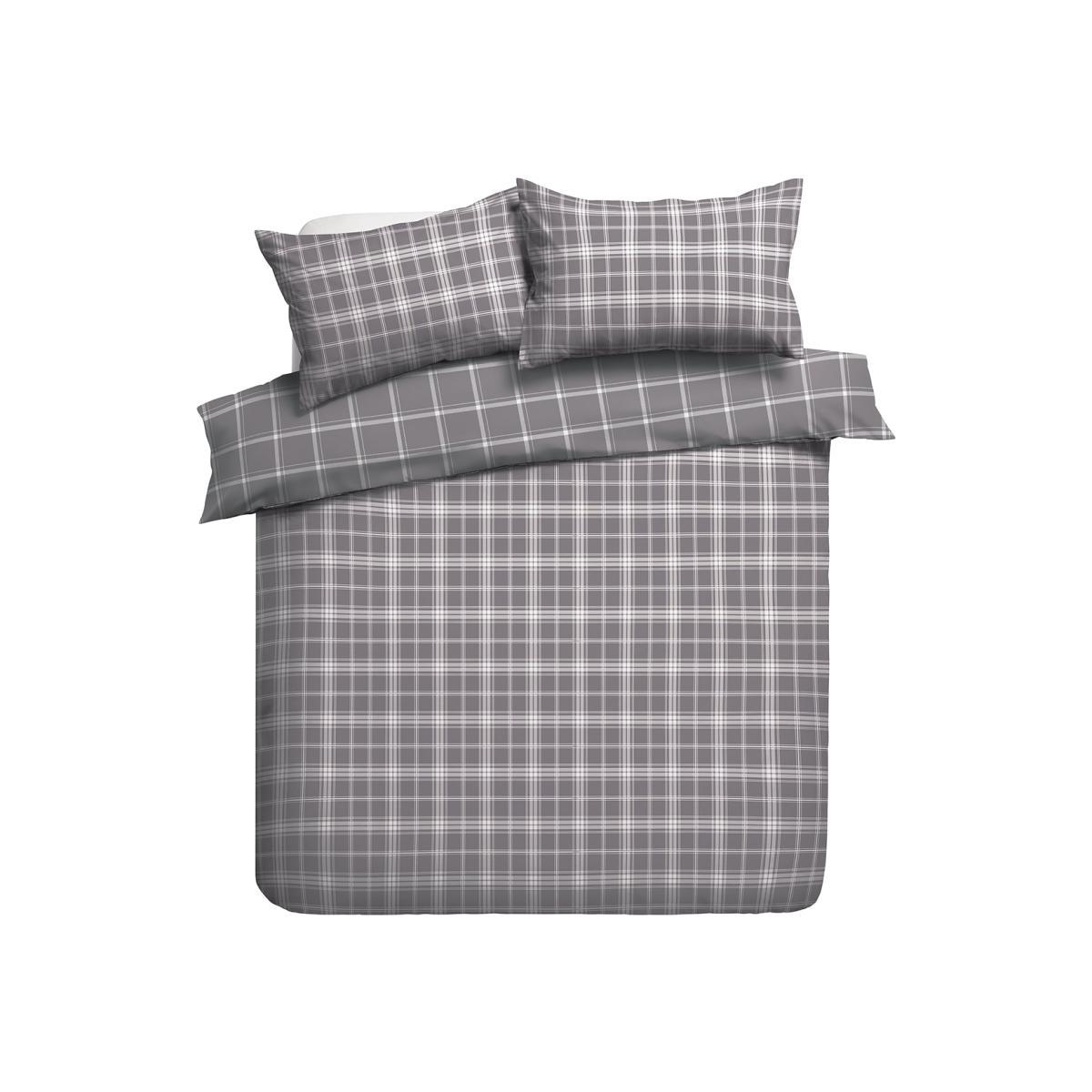 Habitat Brushed Checked Grey Bedding Set - Single – image 1