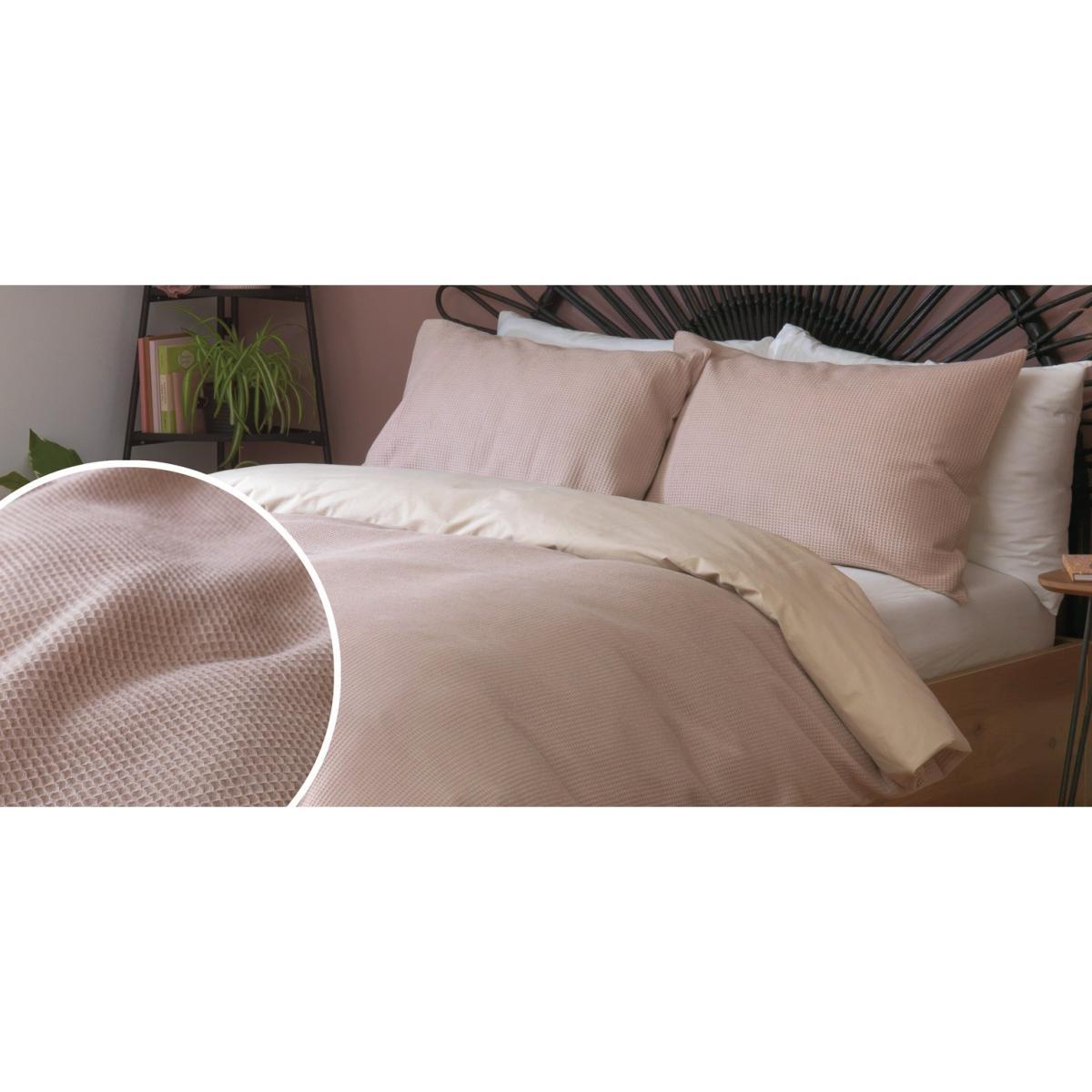 Habitat Pure Cotton Waffle Blush Bedding Set - Single – image 5