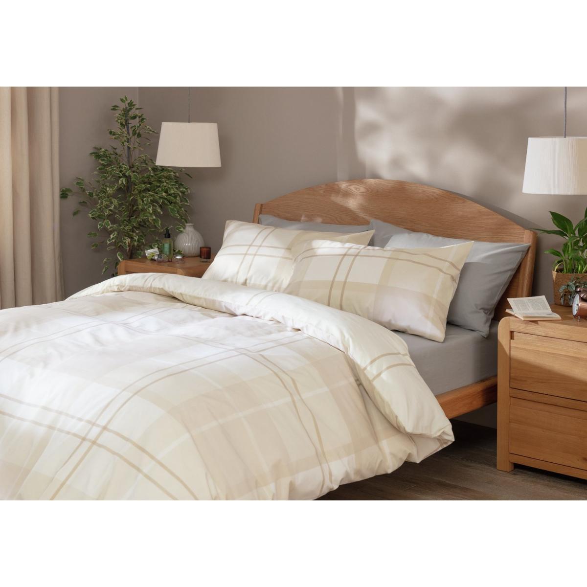 Habitat Neutral Checked Bedding Set - Single – image 2