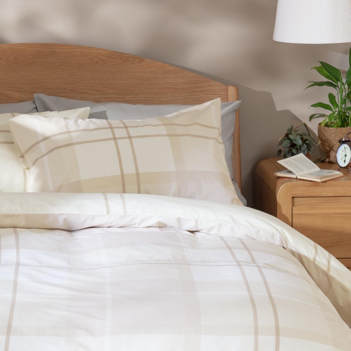 Habitat Neutral Checked Bedding Set - Single – image 5