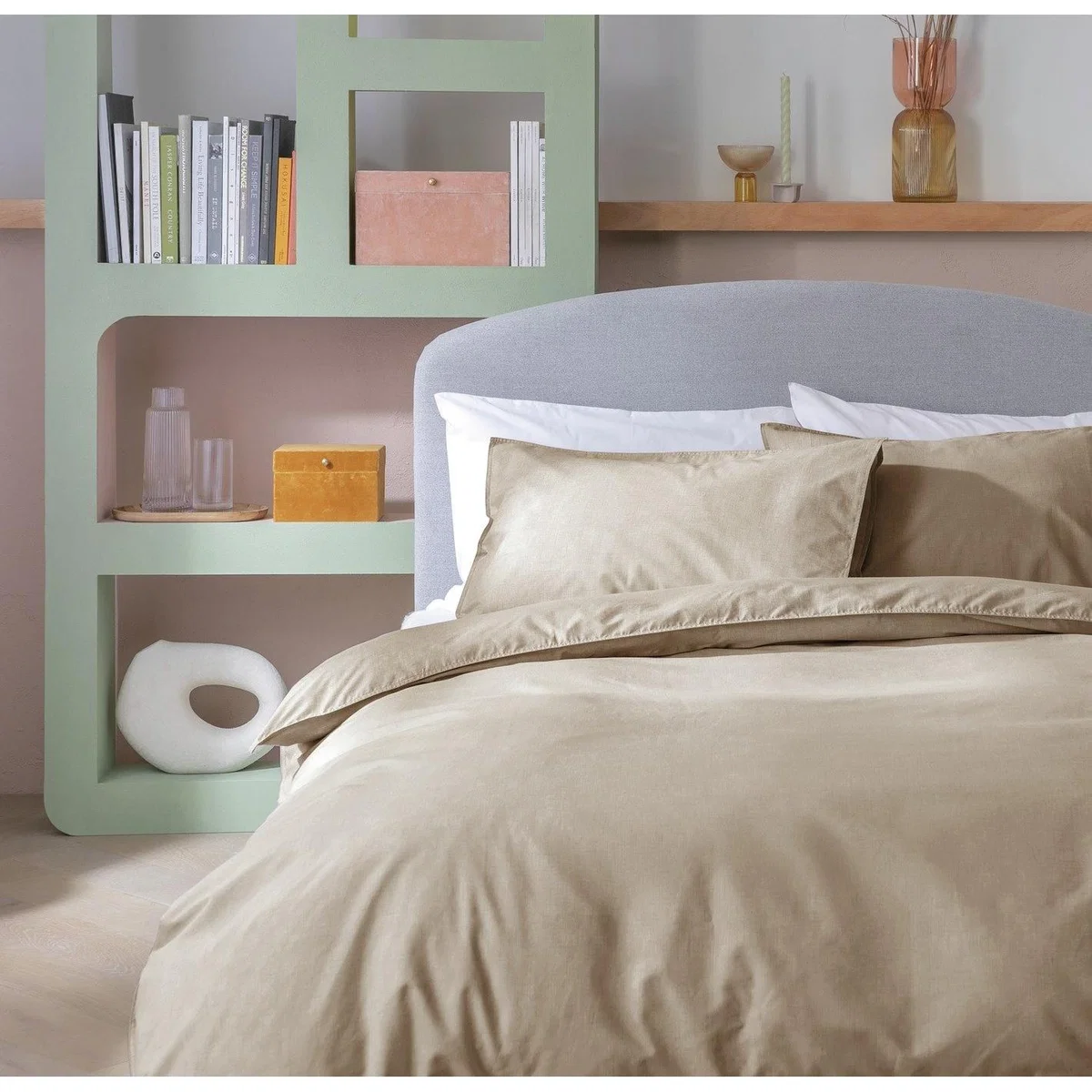 Habitat Cotton Textured Print Natural Bedding Set - Single – image 2
